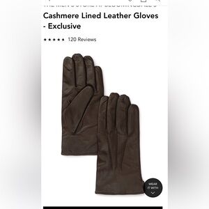 Bloomingdale’s Men's Store XL Brown Leather Gloves MADE IN ITALY cashmere lined